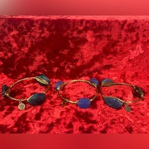 4 denim blue Bourbon and Bowties bracelets